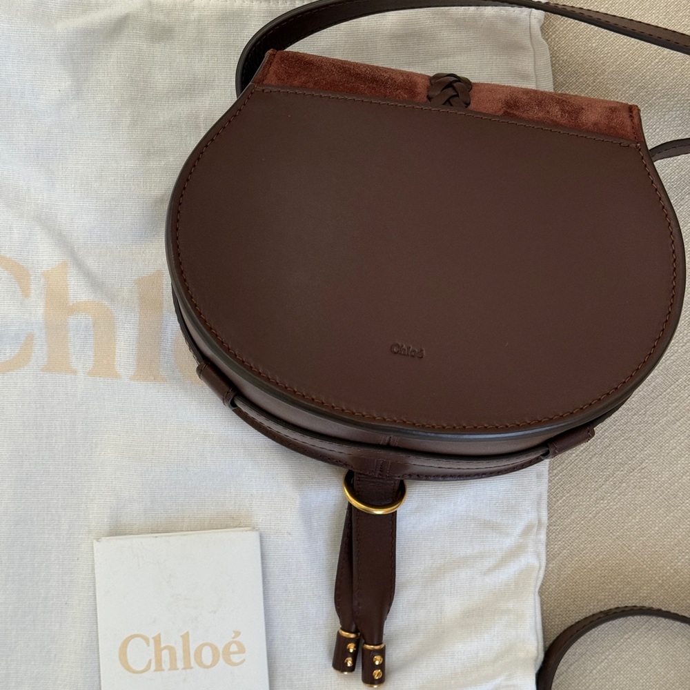 NWT Chloé Marcie Brown Leather and Suede Crossbody Bag - Picture 8 of 8